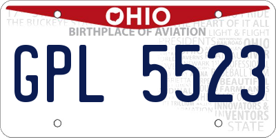OH license plate GPL5523