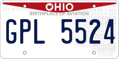 OH license plate GPL5524