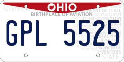 OH license plate GPL5525
