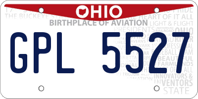 OH license plate GPL5527