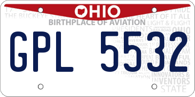 OH license plate GPL5532