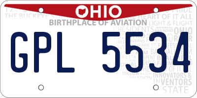 OH license plate GPL5534