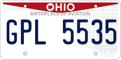 OH license plate GPL5535