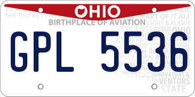 OH license plate GPL5536