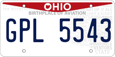 OH license plate GPL5543