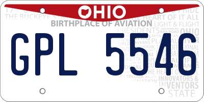 OH license plate GPL5546