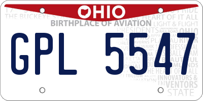 OH license plate GPL5547
