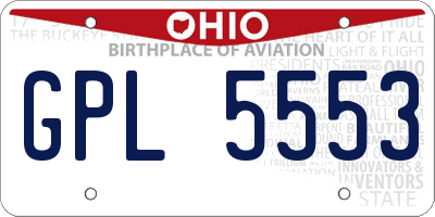 OH license plate GPL5553