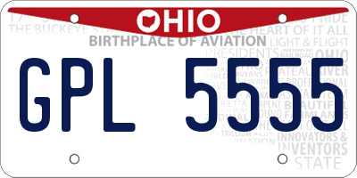 OH license plate GPL5555