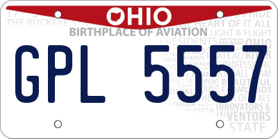 OH license plate GPL5557