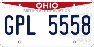 OH license plate GPL5558