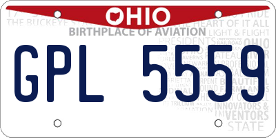 OH license plate GPL5559