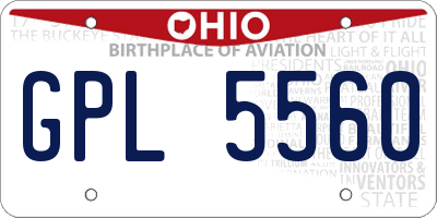 OH license plate GPL5560