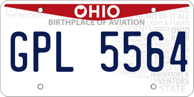 OH license plate GPL5564