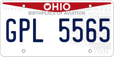 OH license plate GPL5565
