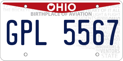 OH license plate GPL5567