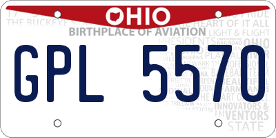 OH license plate GPL5570
