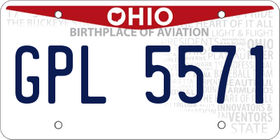 OH license plate GPL5571