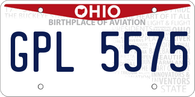 OH license plate GPL5575