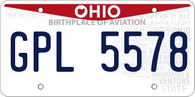 OH license plate GPL5578