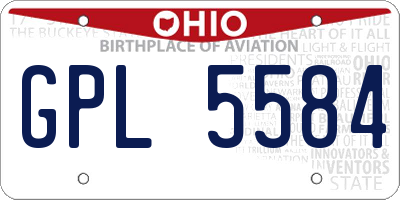 OH license plate GPL5584
