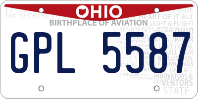 OH license plate GPL5587