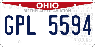OH license plate GPL5594