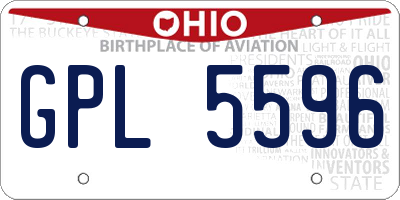 OH license plate GPL5596