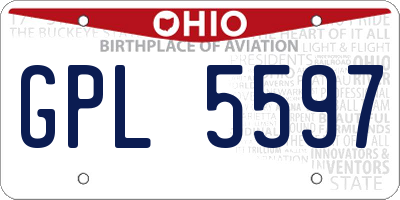 OH license plate GPL5597