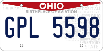 OH license plate GPL5598