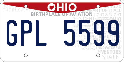 OH license plate GPL5599