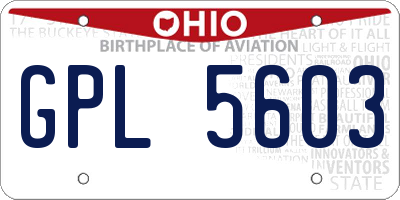 OH license plate GPL5603