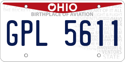 OH license plate GPL5611
