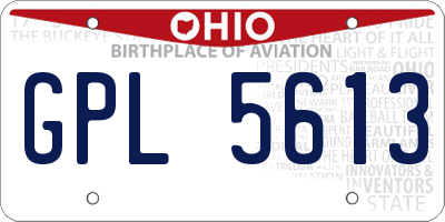 OH license plate GPL5613