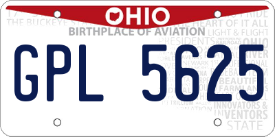 OH license plate GPL5625