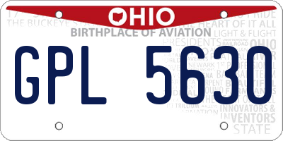 OH license plate GPL5630