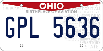 OH license plate GPL5636