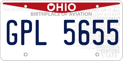 OH license plate GPL5655