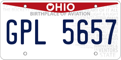 OH license plate GPL5657