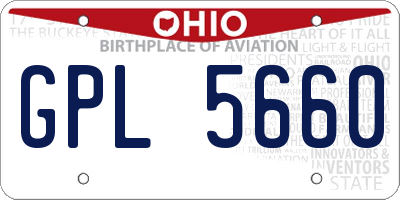 OH license plate GPL5660
