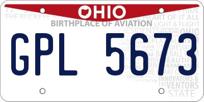 OH license plate GPL5673