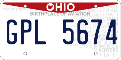 OH license plate GPL5674