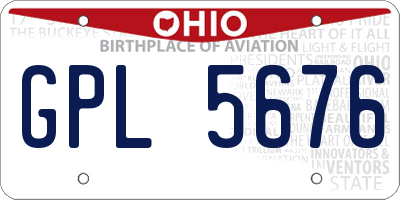 OH license plate GPL5676