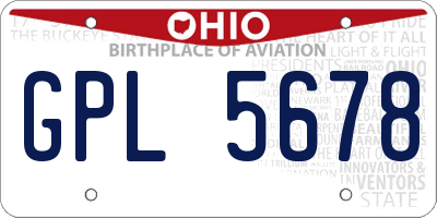 OH license plate GPL5678
