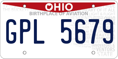 OH license plate GPL5679