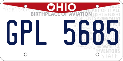 OH license plate GPL5685