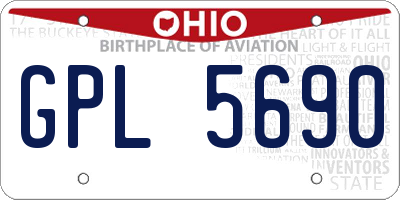OH license plate GPL5690