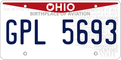 OH license plate GPL5693