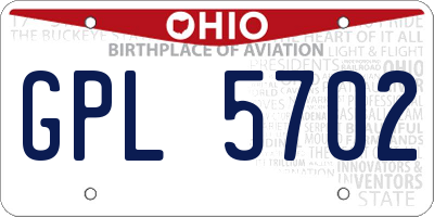 OH license plate GPL5702