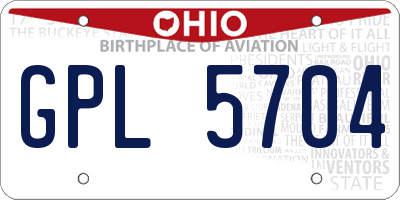 OH license plate GPL5704